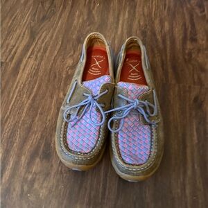 Twisted X Multicolor Woven Boat Shoes